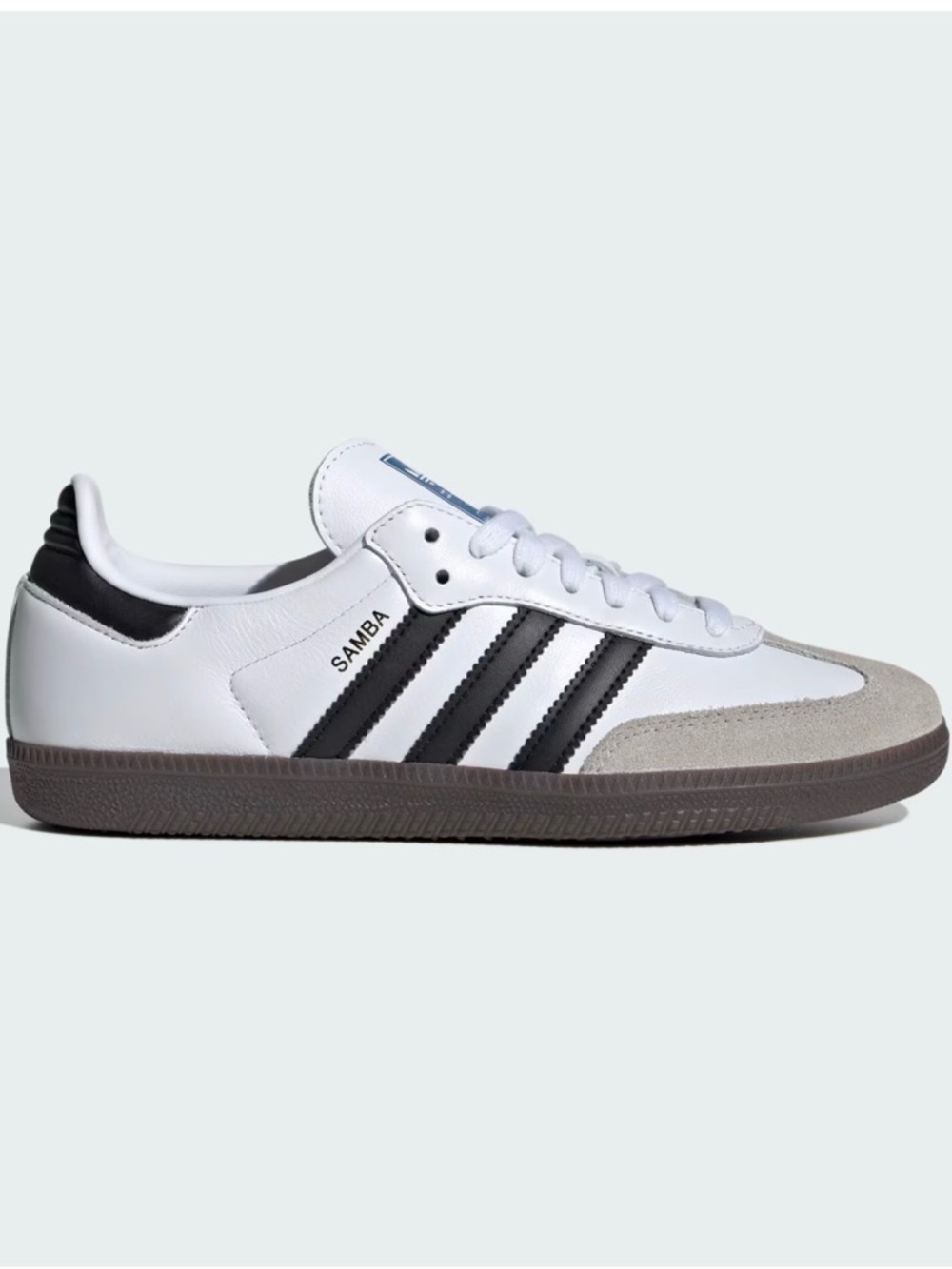 adidas Samba Leather Sneakers in White, Black & Gray